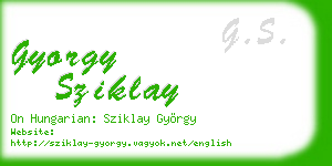 gyorgy sziklay business card