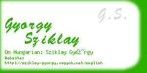 gyorgy sziklay business card